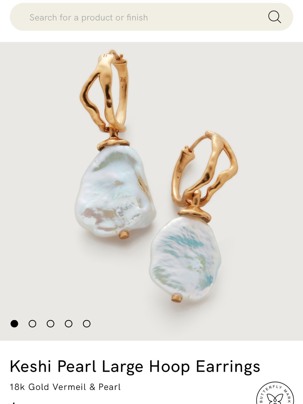 Monica Vinader Heishi pearl earrings